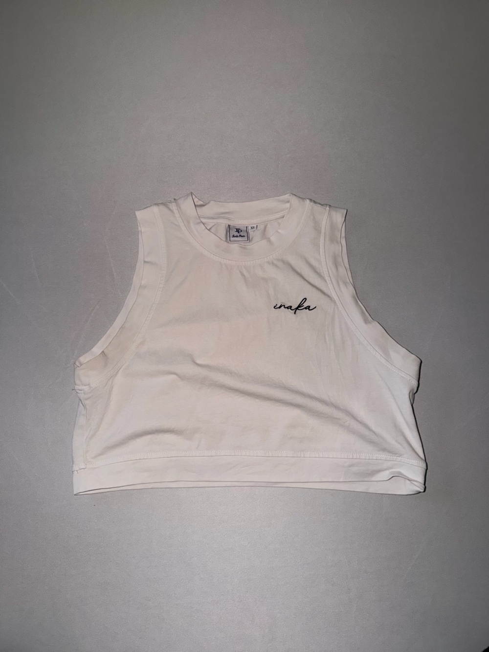 Inaka White Cropped Muscle Tank